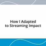 How I Adapted to Streaming Impact