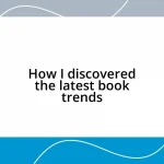 How I discovered the latest book trends