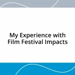 My Experience with Film Festival Impacts